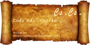 Csákó Csilla névjegykártya